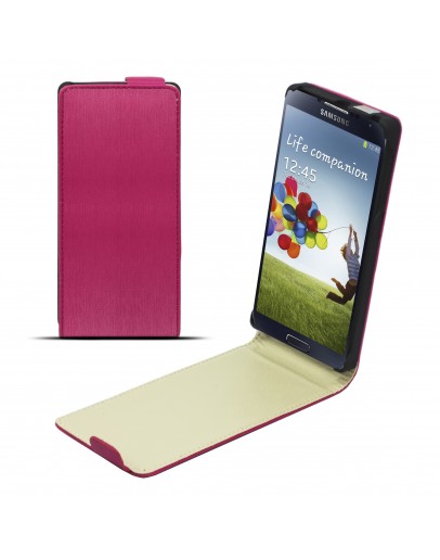Moozy silky Magic Diamond Shine effect Unscratchable Neo Slim Flip Case Samsung i9500 Galaxy S4 vertical case cover Pink Tln