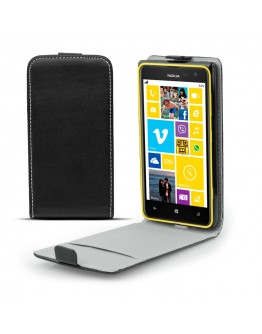 Moozy premium magnetic Flip phone cover Flexi Slim Nokia 625 Lumia vertical case with Silicone phone holder Black Frc