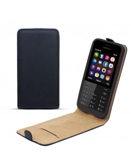 Moozy premium magnetic Flip phone cover Flexi Slim Nokia 220 vertical case with Silicone phone holder Black Tln