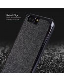Huawei P10 phone Case silicone Glitter Grey - Moozy® Thin Flexible Soft TPU Silicone Bling phone Case / Cover with a Grey frame
