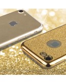 iPhone 7 Case, iPhone 8 Case silicone Glitter Gold - Moozy® Ultra Thin Flexible Soft Transparent TPU Silicone Bling Cover with Detachable Glitter