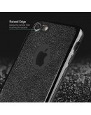 iPhone 7 Case, iPhone 8 Case silicone Glitter Grey - Moozy® Ultra Thin Flexible Soft Transparent TPU Silicone Bling Cover with Detachable Glitter