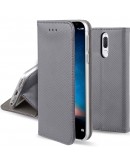Huawei Mate 10 Lite case Flip cover Grey - Moozy® Smart Magnetic Flip case with folding stand and silicone phone holder