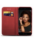 Huawei P10 case Flip cover Red - Moozy® Smart Magnetic Flip cover with folding stand and silicone phone holder
