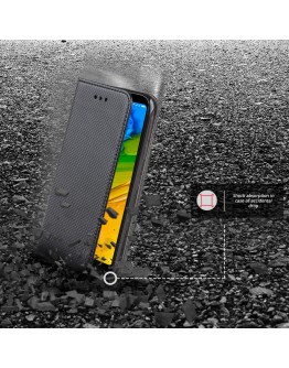 Xiaomi Redmi Note 5 case Flip cover Black - Moozy® Smart Magnetic Flip case with folding stand and silicone phone holder