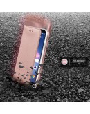 Huawei P Smart case Flip cover Rose Gold - Moozy® Smart Magnetic Flip case with folding stand and silicone phone holder