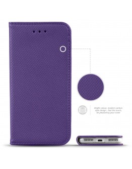 Xiaomi Redmi Note 5A case Flip cover Purple - Moozy® Smart Magnetic Flip case with folding stand and silicone phone holder