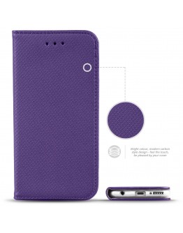 Huawei P20 case Flip cover Purple - Moozy® Smart Magnetic Flip case with folding stand and silicone phone holder