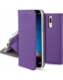 Huawei Mate 10 Lite case Flip cover Purple - Moozy® Smart Magnetic Flip case with folding stand and silicone phone holder