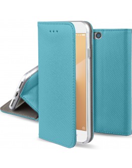 Xiaomi Redmi Note 5A case Flip cover Turquoise - Moozy® Smart Magnetic Flip case with folding stand and silicone phone holder