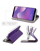 Huawei Y7 Prime 2018 case, Huawei Nova 2 Lite case Flip cover Purple - Moozy® Smart Magnetic Flip case with stand