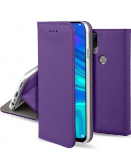 Moozy case Flip cover for Huawei P Smart 2019 / Honor 10 Lite, Purple - Smart Magnetic Flip case with stand