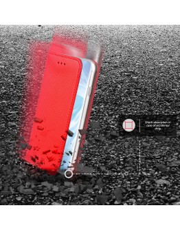 Moozy case Flip cover for Huawei P30 Pro, Red - Smart Magnetic Flip case with folding stand
