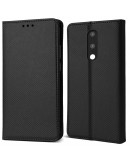 Moozy Case Flip Cover for Nokia 2.3, Black - Smart Magnetic Flip Case with Card Holder and Stand