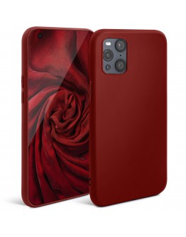 Moozy Minimalist Series Silicone Case for Oppo Find X3 Pro, Wine Red - Matte Finish Lightweight Mobile Phone Case Slim Soft Protective TPU Cover with Matte Surface