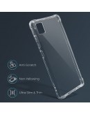 Moozy Shock Proof Silicone Case for Samsung A71 - Transparent Crystal Clear Phone Case Soft TPU Cover