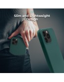 Moozy Lifestyle. Silicone Case for iPhone 13 Pro, Dark Green - Liquid Silicone Lightweight Cover with Matte Finish and Soft Microfiber Lining, Premium Silicone Case