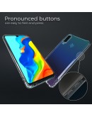 Moozy Xframe Shockproof Case for Huawei P30 Lite - Transparent Rim Case, Double Colour Clear Hybrid Cover with Shock Absorbing TPU Rim