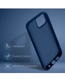 Moozy Lifestyle. Silicone Case for Samsung A22 5G, Midnight Blue - Liquid Silicone Lightweight Cover with Matte Finish and Soft Microfiber Lining, Premium Silicone Case