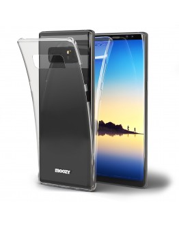 Moozy 360 Degree Case for Samsung Note 8 - Full body Front and Back Slim Clear Transparent TPU Silicone Gel Cover