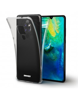 Moozy 360 Degree Case for Huawei Mate 20 - Full body Front and Back Slim Clear Transparent TPU Silicone Gel Cover