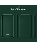 Moozy Minimalist Series Silicone Case for iPhone 13 Pro, Midnight Green - Matte Finish Lightweight Mobile Phone Case Slim Soft Protective TPU Cover with Matte Surface