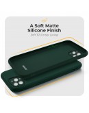 Moozy Minimalist Series Silicone Case for iPhone 13 Pro, Midnight Green - Matte Finish Lightweight Mobile Phone Case Slim Soft Protective TPU Cover with Matte Surface