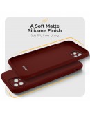 Moozy Minimalist Series Silicone Case for iPhone 13 Pro, Wine Red - Matte Finish Lightweight Mobile Phone Case Slim Soft Protective TPU Cover with Matte Surface