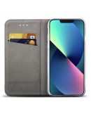 Moozy Case Flip Cover for iPhone 13 Mini, Dark Blue - Smart Magnetic Flip Case Flip Folio Wallet Case with Card Holder and Stand, Credit Card Slots, Kickstand Function