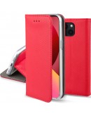 Moozy Case Flip Cover for iPhone 13 Mini, Red - Smart Magnetic Flip Case Flip Folio Wallet Case with Card Holder and Stand, Credit Card Slots, Kickstand Function