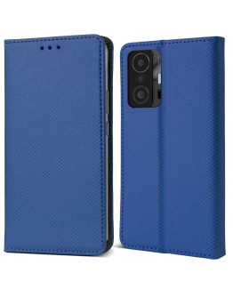 Moozy Case Flip Cover for Xiaomi 11T and Xiaomi 11T Pro, Dark Blue - Smart Magnetic Flip Case Flip Folio Wallet Case with Card Holder and Stand, Credit Card Slots, Kickstand Function