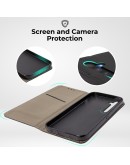 Moozy Case Flip Cover for Realme 6 Pro, Black - Smart Magnetic Flip Case with Card Holder and Stand