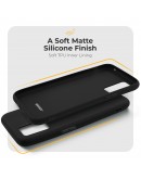 Moozy Minimalist Series Silicone Case for OnePlus Nord 2, Black - Matte Finish Lightweight Mobile Phone Case Slim Soft Protective TPU Cover with Matte Surface