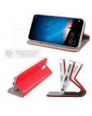 Moozy Case Flip Cover for Huawei Mate 10 Lite, Red - Smart Magnetic Flip Case with Card Holder and Stand