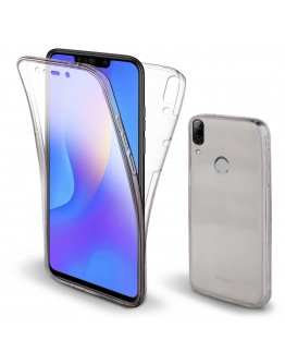 Moozy 360 Degree Case for Huawei P Smart Plus 2018 - Full body Front and Back Slim Clear Transparent TPU Silicone Gel Cover