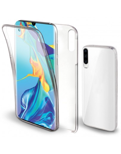 Moozy 360 Degree Case for Huawei P30 - Transparent Full body Slim Cover - Hard PC Back and Soft TPU Silicone Front