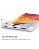 Moozy 360 Degree Case for Samsung A50 - Transparent Full body Slim Cover - Hard PC Back and Soft TPU Silicone Front