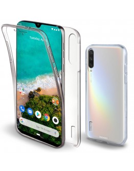 Moozy 360 Degree Case for Xiaomi Mi A3 - Transparent Full body Slim Cover - Hard PC Back and Soft TPU Silicone Front