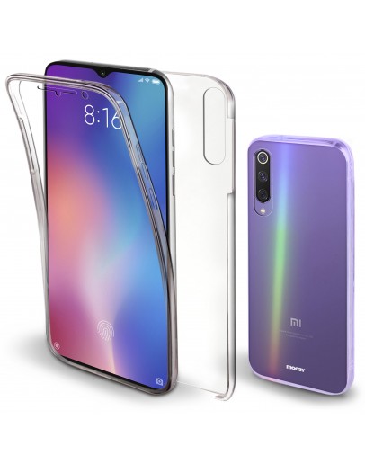 Moozy 360 Degree Case for Xiaomi Mi 9 - Transparent Full body Slim Cover - Hard PC Back and Soft TPU Silicone Front
