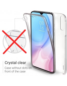 Moozy 360 Degree Case for Xiaomi Mi 9 Lite, Mi A3 Lite - Transparent Full body Slim Cover - Hard PC Back and Soft TPU Silicone Front
