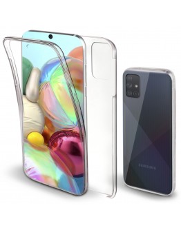 Moozy 360 Degree Case for Samsung A71 - Transparent Full body Slim Cover - Hard PC Back and Soft TPU Silicone Front