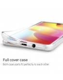 Moozy 360 Degree Case for Xiaomi Mi Note 10 Lite - Transparent Full body Slim Cover - Hard PC Back and Soft TPU Silicone Front