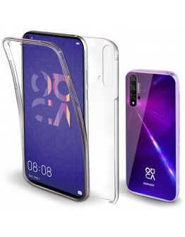 Moozy 360 Degree Case for Huawei Nova 5T, Huawei Honor 20 - Transparent Full body Slim Cover - Hard PC Back and Soft TPU Silicone Front