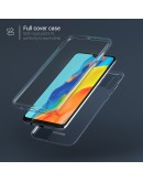 Moozy 360 Degree Case for Huawei P30 Lite - Full body Front and Back Slim Clear Transparent TPU Silicone Gel Cover
