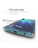Moozy 360 Degree Case for Huawei P30 - Full body Front and Back Slim Clear Transparent TPU Silicone Gel Cover