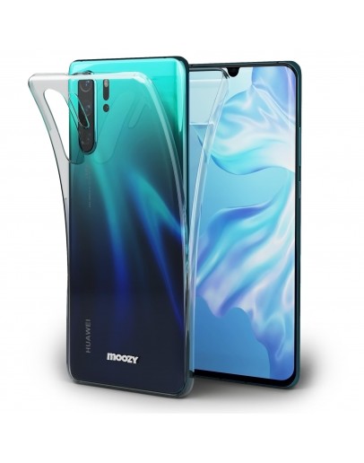 Moozy 360 Degree Case for Huawei P30 Pro - Full body Front and Back Slim Clear Transparent TPU Silicone Gel Cover