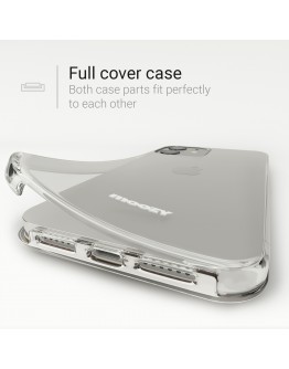Moozy 360 Degree Case for iPhone 12, iPhone 12 Pro - Full body Front and Back Slim Clear Transparent TPU Silicone Gel Cover