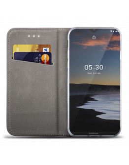 Moozy Case Flip Cover for Nokia 5.3, Gold - Smart Magnetic Flip Case with Card Holder and Stand